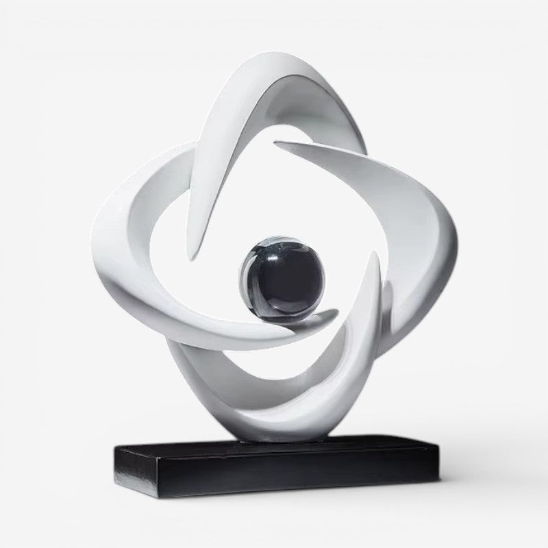BallArt – Dekorativ abstrakt statue med kugleaccent