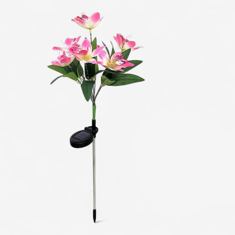 OrchidGlow – Solcelledrevet Orkidéhavelys med Farveskiftende LED’er