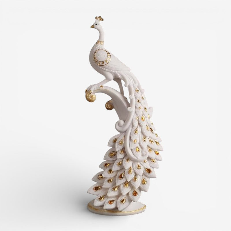 PeacockAura - Dekorativ statue med påfugle inspireret design