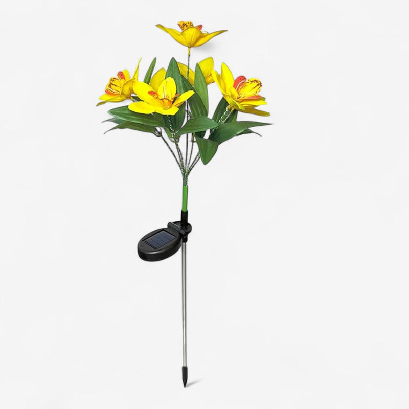 OrchidGlow – Solcelledrevet Orkidéhavelys med Farveskiftende LED’er