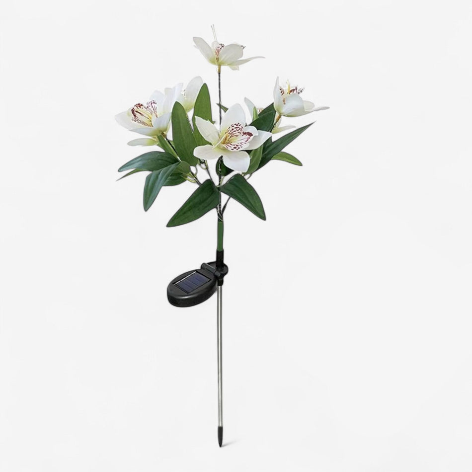 OrchidGlow – Solcelledrevet Orkidéhavelys med Farveskiftende LED’er