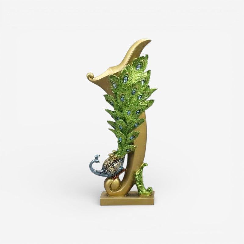 PlumeDecor – Påfuglefigur Statue til Indendørs Dekoration