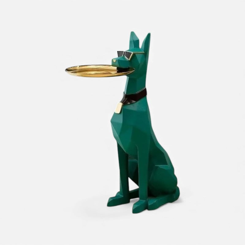 PawPlate - Hundestatue der holder en tallerken til dekorativ udstilling