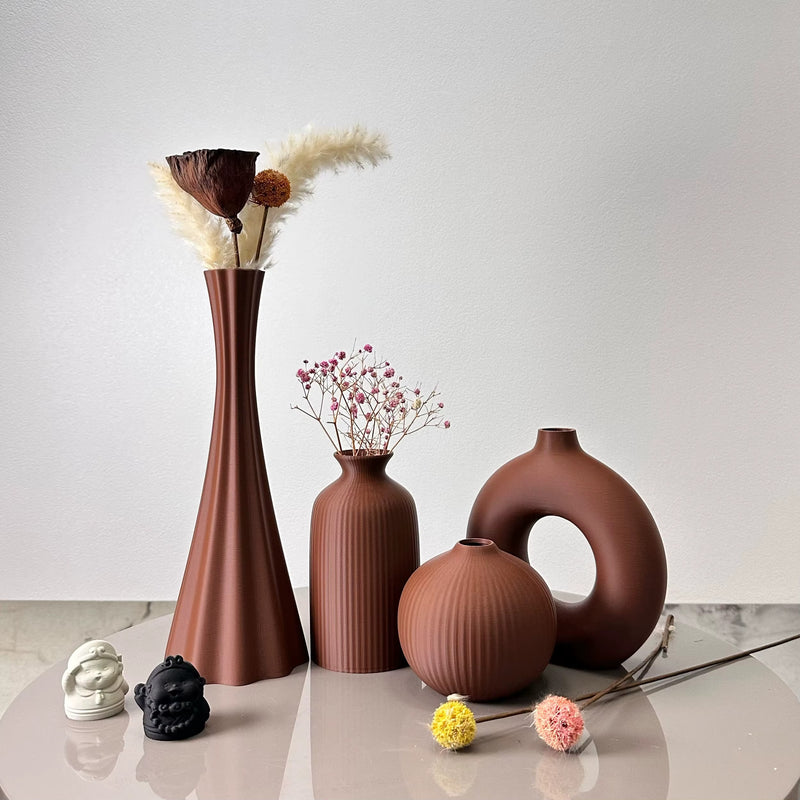 DecoHaven – Plastvasesæt med Buede Former og Mat Finish