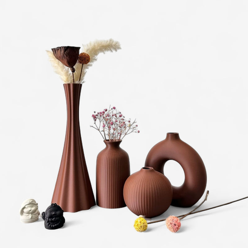 DecoHaven – Plastvasesæt med Buede Former og Mat Finish