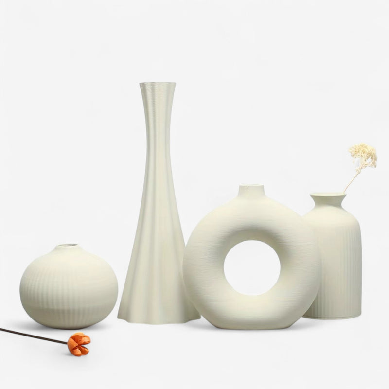 DecoHaven – Plastvasesæt med Buede Former og Mat Finish