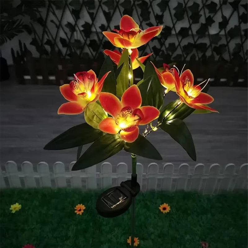 OrchidGlow – Solcelledrevet Orkidéhavelys med Farveskiftende LED’er