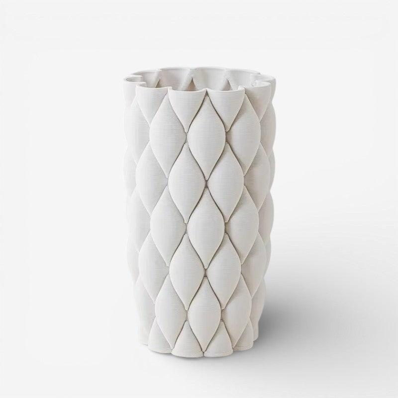 QuiltNest – Dekorativ Blomster Vase med Quiltet Design