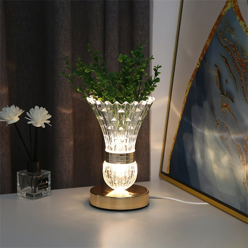LumiVase – LED krystalbordlampe med dæmpbart stemningslys