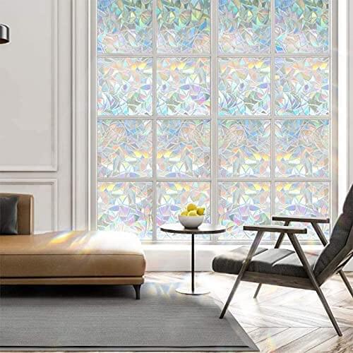 CrystalView - Genanvendelig Rainbow Window Film for privatliv og stil