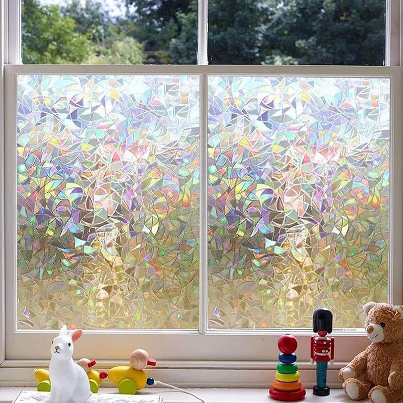 CrystalView - Genanvendelig Rainbow Window Film for privatliv og stil